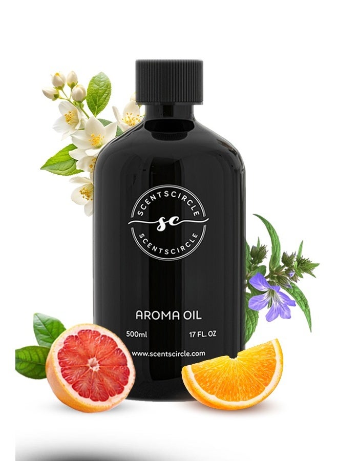 Walk in the Wood Diffuser Oil 500ml with Bergamot & Lemon | Jasmine & Cedar Heart with White Amber, Wood & Musk Base for Home, Office & Shops | Scentscircle